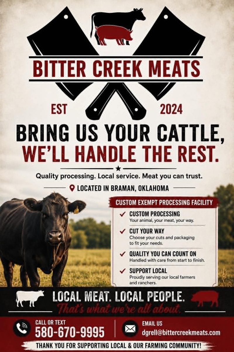 Bitter Creek Meats company information flyer